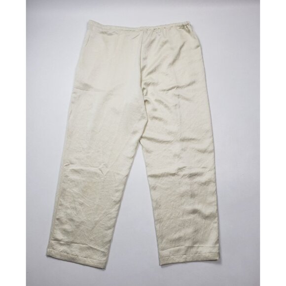 Madewell Pintucked Slim Pull-On Pants in Satin Women's Size PM Cream Cake Batter - Picture 14 of 16